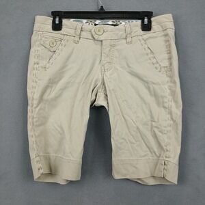 Something Trickie Shorts Womens 9 Beige Cotton Stretch Casual Everyday Wear